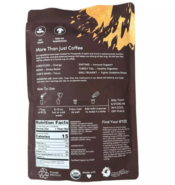 RYZE Mushroom Coffee – 30 Servings - Image 2